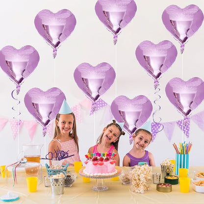Purple Foil Heart Balloons, 18 Inch Light Purple Helium Heart Balloons - Image 3