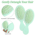 8 Pcs Green Mini Hair Brush Bulk for Bridesmaid Proposal Gifts, Mini Wet Brush Bulk for Wet & Dry Hair Stocking Stuffers for Women, Travel Brushes Teen Stocking Stuffers for Bridal Party Gifts