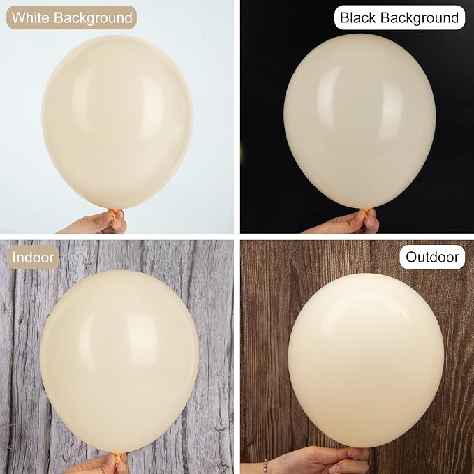Ouddy Party 129Pcs Sand White Balloons Different Sizes - Image 4