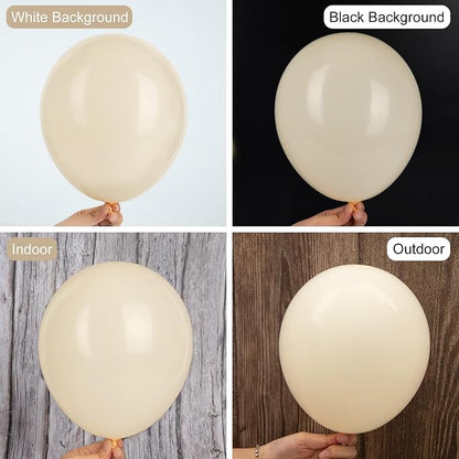 Ouddy Party 129Pcs Sand White Balloons Different Sizes - Image 4