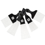 5 Pcs Afro Comb Metal African American Pick Comb Hairdressing Styling Tool Hair Pick for Hair Styling black