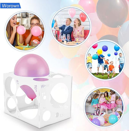 Worown Large Collapsible Balloon Sizer Box, 18 Holes White Plastic Cube - Image 5