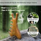 Gua Sha Tool for Face & Body, Christmas Gifts for Women Mon, 4 in 1 Sandalwood Guasha, Lymphatic Drainage,Jaw Lifting & Nose Sculpting, Head Massage Comb for Stress Relief,Home Office Self Care