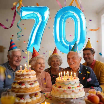 40 Inch Number 70 Balloons for 70th Birthday Party Decorations, 0-100 Jewelry - Image 2