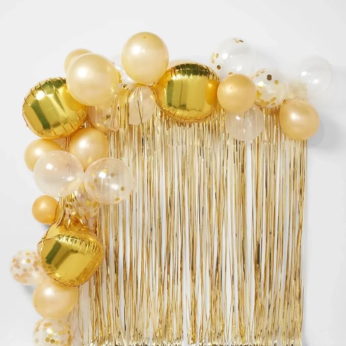 Gold Round Foil Balloons 9 pcs, Metallic Gold Giant 4D Round Balloons 22 Inch - Image 5