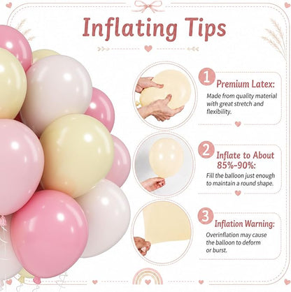 Pink and Yellow Balloons, 12 Inch Pastel Baby Light Pink Yellow Sand White - Image 7