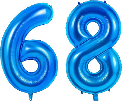 Number 68 Balloons for 68th Birthday Party Decorations, 0-100 Large No.68 by Joycard