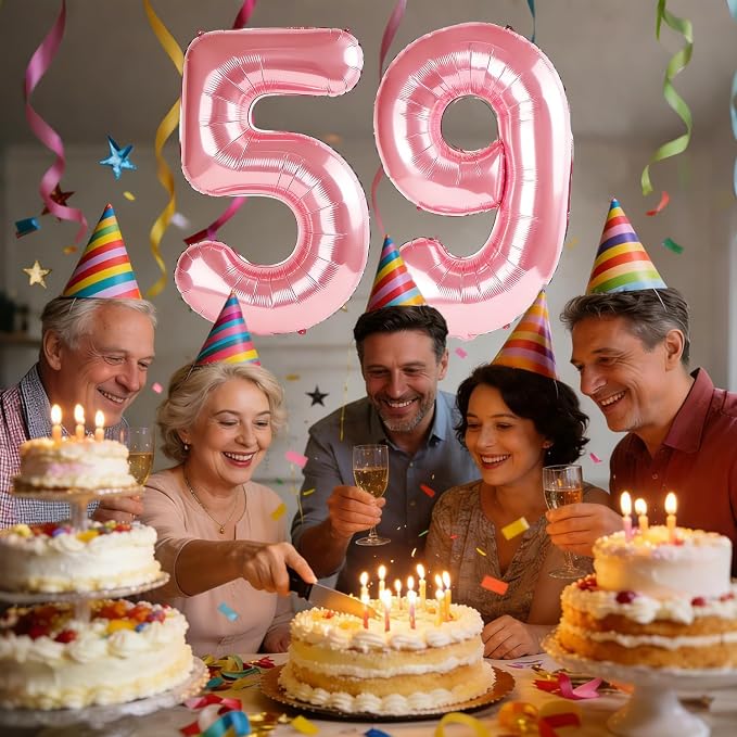 40 Inch Number 59 Balloons for 59th Birthday Party Decorations, 0-100 Jewelry - Image 2