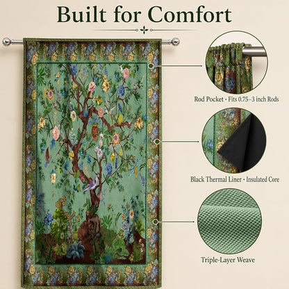 HMS Happy Memories Door Curtain, Tree of Life, 1 Panel | Rod Pocket, Thermal - Image 4