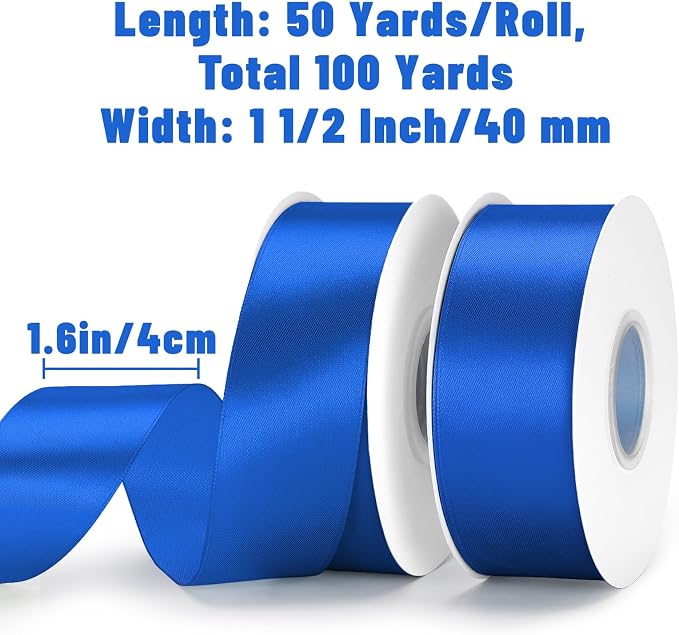 KINGLAKE Royal Blue Satin Ribbon - Image 2