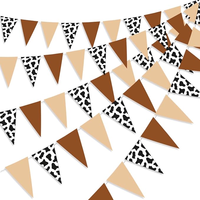 Boao 5 Pack Western Cowboy Party Decorations Bandana Pennant Banner Wild West by Boao