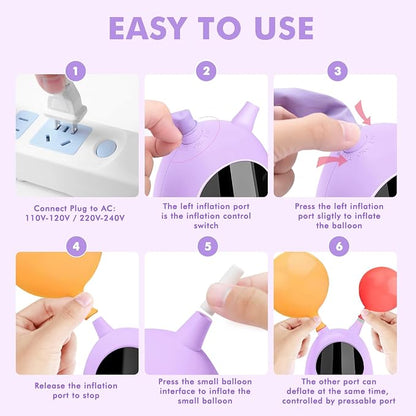 Balloon Pump Electric, SPLAKS Balloons Inflator Air Pump Portable Balloon Blower - Image 3