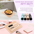 Oversize Silicone Heat Resistant Mat, Heat Mat with Velcro for Curling Iron, Travel Cover Cushion for Curling Irons, Hair Bands and Styling Tools(15.7" X 11.8") (Pink)