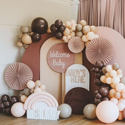 Brown Balloons, 12 Inch Neutral Balloons, Retro Coffee Brown Apricot Sand White - Image 7