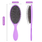 Boar Bristles Hair Brush for Women and Men, Detangling Hair Brush for Smoothing Massage Add Shine, Nylon&Boar Bristles Detangler brush for Hair Healthy (1 Pack-Purple)