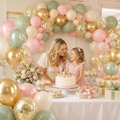 Pink and Green Balloons, for Wedding Engagement Princess Birthday Bridal Shower - Image 6