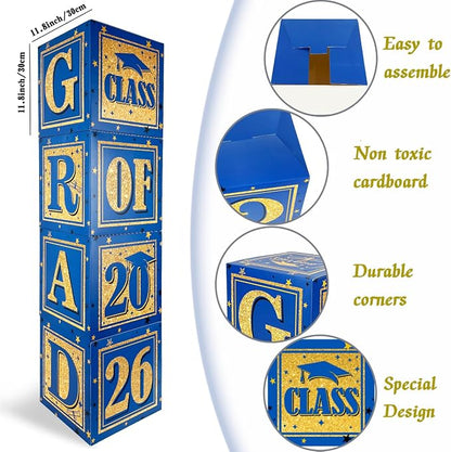 2026 Graduation Decorations Blue Class of 2026 Decorations Royal Blue and Gold - Image 2