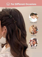 24 Small Hair Clips for Women Girls - Non-Slip Grip&Tangle-Free,Durable Plastic Mini Claw Clips (Tortoise & Black) for Thin/Medium Hair