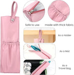 Hot Iron Holder Mat with Comb Hair Tool Organizer Heat Resistant Bag Hanging Curling Iron Flat Holder with Zip Hair Straightener Mat Pouch Portable Hot Hairs Tool Travel Bag for Curling Flat Irons