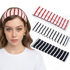 4PACK Striped Headband For Women Elastic Stretchy Wide Hairbands For Yoga Hair Wraps