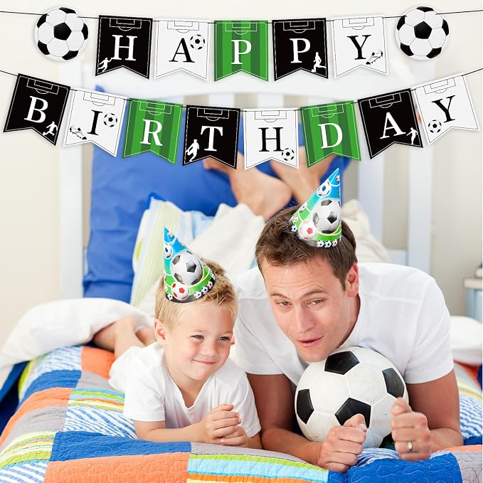 Soccer Happy Birthday Banner Bunting Garlands Sign Soccer Birthday Party - Image 7