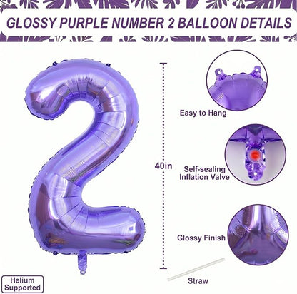 Purple Number 12 Balloon 40 Inch, Large Foil Number 12 Balloons - Image 4
