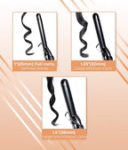 Le Angelique 1 inch Curling Iron with Clip - Professional 8" Extra Large Barrel for Big Long Hair | 1" 25mm Wide Thick Ceramic Curler Wand | Adjustable Temperature | Dual Voltage