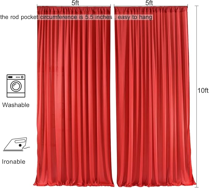 AK TRADING CO. 10 feet x 10 feet Polyester Backdrop Drapes Curtains Panels - Image 9