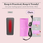 VODANA Multipurpose Silicone Pad - Heat-Resistant Rest & Travel Pouch for Hair Styling Irons, Includes Cord Organizer, 10x5 Inch (Pink) (Violet)
