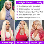 HOT STAR 613 Lace Front Wigs Human Hair 13x6 Blonde Wig Human Hair 180% Density Straight Human Hair Wigs Pre Plucked HD Lace Frontal Wig 26 Inch
