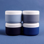 Travel Containers for Toiletries, Silicone Cream Jars BPA-Free, Leak-proof 2oz Travel Size Containers, Portable Size Silicone Jars with Lid for Cosmetic Face Hand Body Cream (4 Pack)