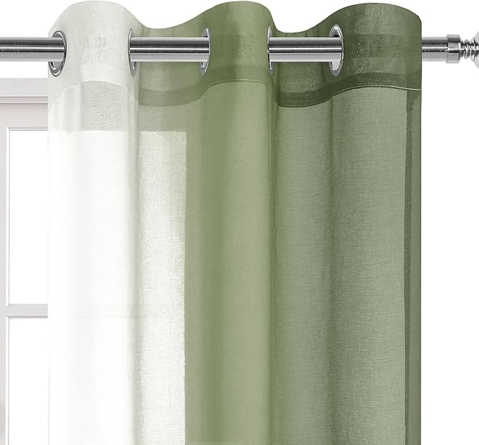 DWCN Ombre Short Sheer Curtains - Image 2
