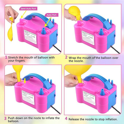Balloon Pump Electric, 110V 600W Balloon Blower Inflator Dual Nozzle Air Pump - Image 3