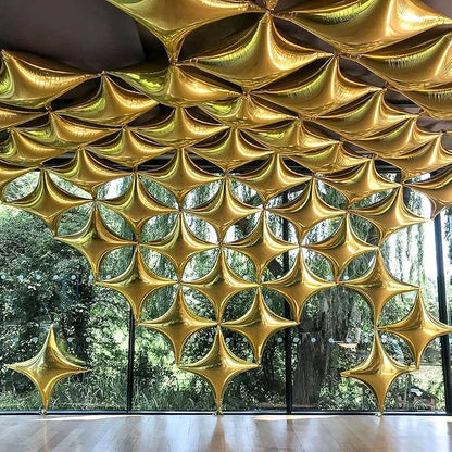 HILAVO 12PCS Gold Star Balloons, 24in 18in 10in Four Pointed Star Shaped - Image 6