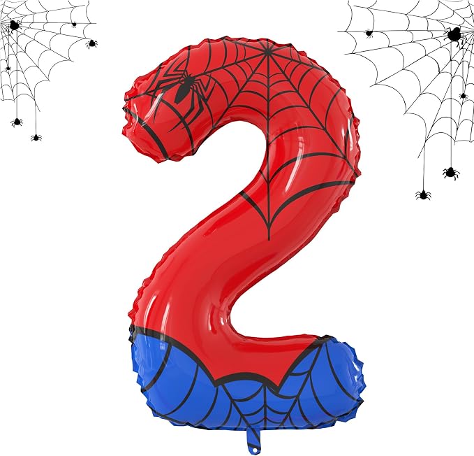 40 Inch Giant Spider Theme Number Foil Balloons Large Number 2 Balloons Kids by SIXONEAIEN