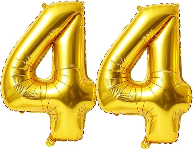 40 Inch Number 44 Balloons for 44th Birthday Party Decorations, 0-100 Gold by FOBELEC