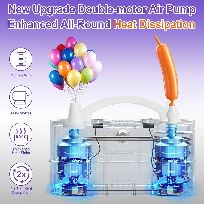 FLSEPAMB Electric Balloon Pump, 3-in-1 Portable Electric Air Balloon Blower - Image 3
