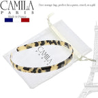 Camila Paris CP3470 French Headband for Women, Handmade White Tokyo, Strong Hold Grip Women's Hair Band, Ligth and Very Flexible, No Slip and Durable Styling Girls Hair Accessories, Made in France