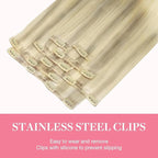 GOO GOO Clip in Hair Extensions Real Human Hair, Remy Human Hair Extensions Clip ins for Women, Natural Human Hair, 20 Inch 160g 7Pcs, 17/22/60 Balayage Ash Blonde to Golden Blonde and Platinum Blonde
