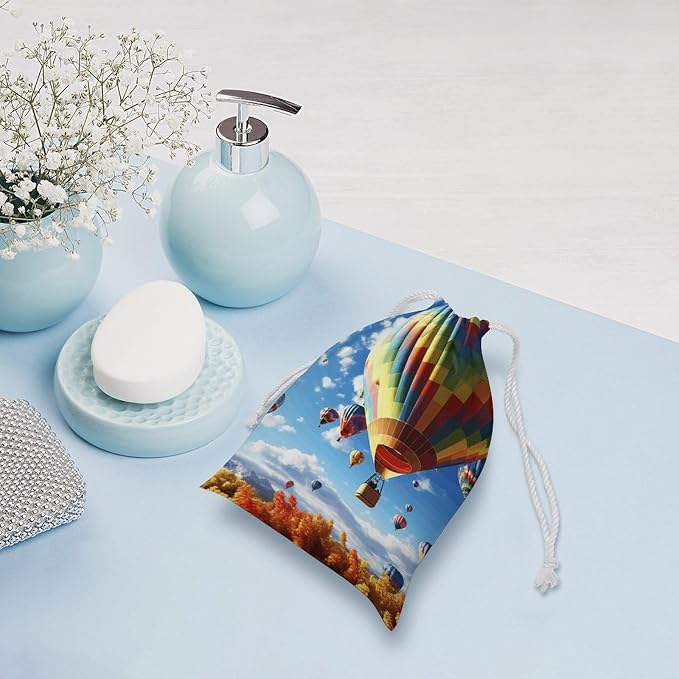 KLJHNVBM Colorful Hot Air Balloon Gift Bag, 12 * 18cm Double-Sided Print Canvas - Image 5