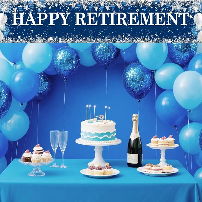 Blue Silver Happy Retirement Banner - Image 6