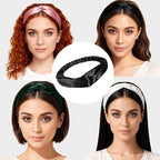 4PACK Womens Silk Headband Satin Headbands Silky Hairband Wide Head Bands Hair Wrap Fashion Hairbands Accessories
