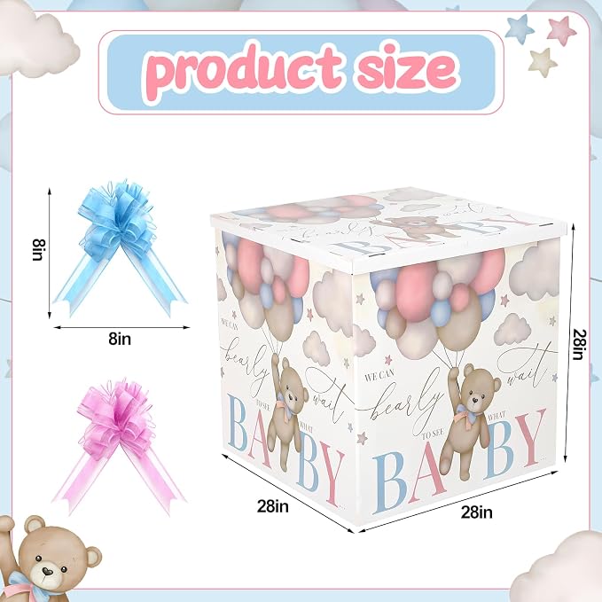 AmazingSpark 28in Giant Gender Reveal Gift Box - Image 2