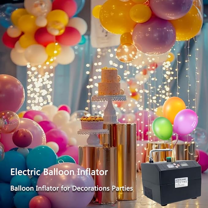 Electric Air Inflator Digital Timer Electric Balloon Inflator Machine, Portable - Image 2