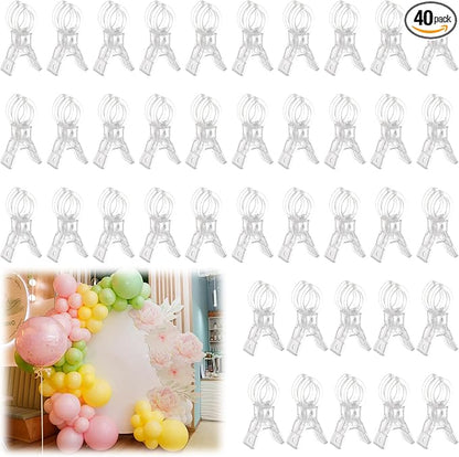 LemonRoad 40 Pack Large Balloon Arch Clips Plastic Transparent Backdrop Spring by Unknown