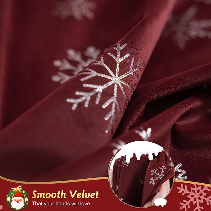 Beauoop Christmas Red Velvet Curtain - Image 4