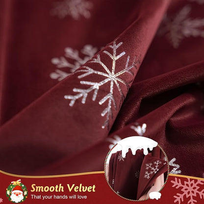 Beauoop Christmas Red Velvet Curtain - Image 4