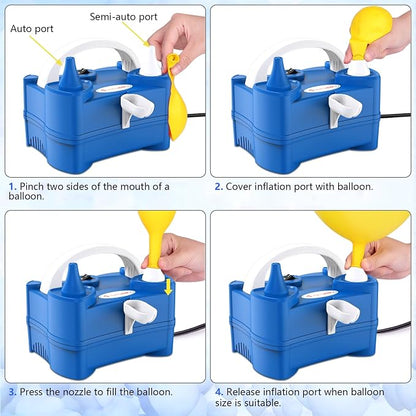 IDAODAN Electric Air Balloon Pump Portable Dual Nozzle 110V 600W Electric - Image 4