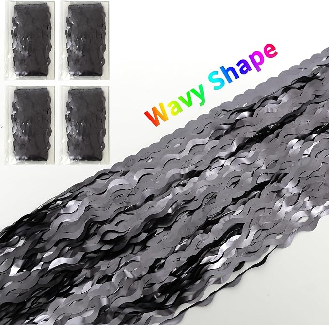 4 Pack Wavy Grey Foil Fringe Curtains Party Decorations - Image 3