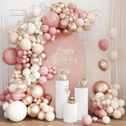 Dusty Pink and White Balloon Garland Arch Kit by Unknown